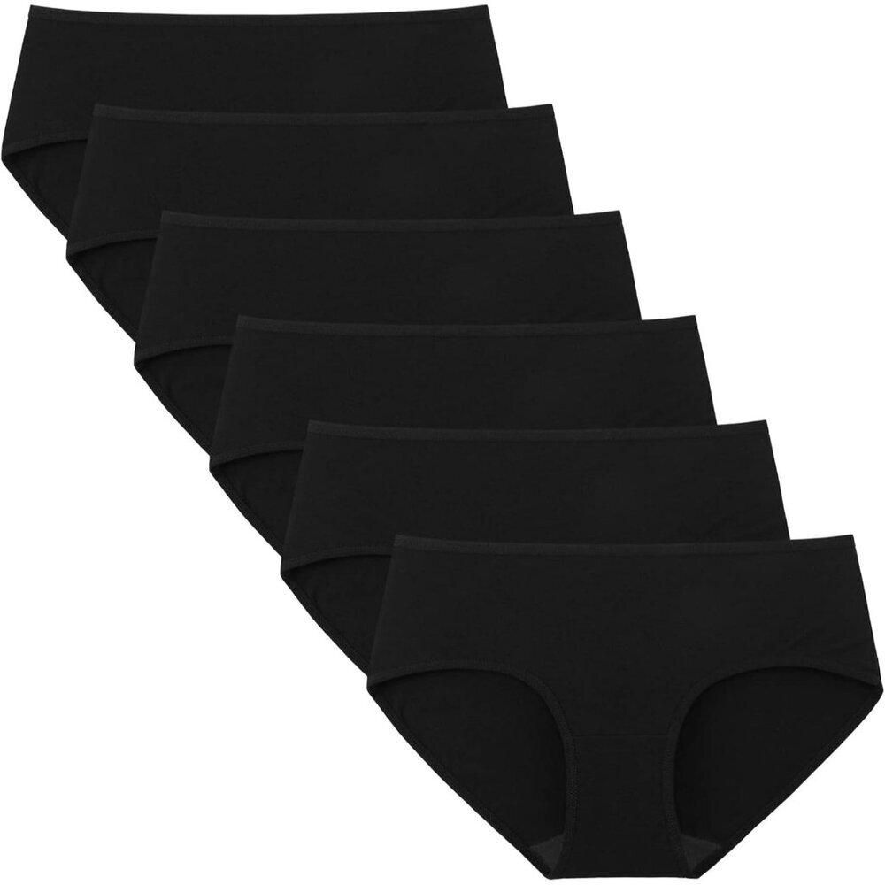 Cotton Hipster Panties 6-Pack Women No Show Low Rise Comfortable Underwear